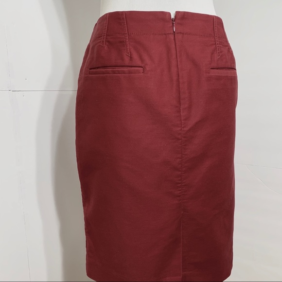 SOLD-J Crew No. 2 Pencil Skirt Burgundy Red - Picture 2 of 6